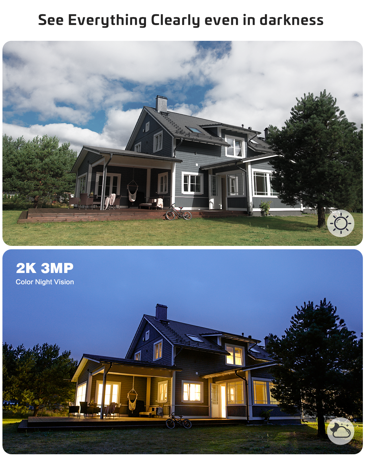 2K Camera Surveillance WiFi Exterieure sans Fil Batterie avec AI PIR Détection Compatible Alexa