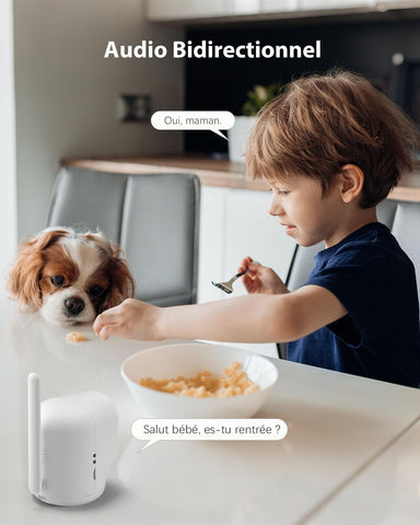 COCOCAM 4G Camera Surveillance Interieur sans Fil avec Batterie 6000mAh, 355°P 90°T, 2K 4G Caméra pour Bébé/Animal/Ancien, Détection Humaine PIR, Carte SIM Intégrée(sans WiFi)