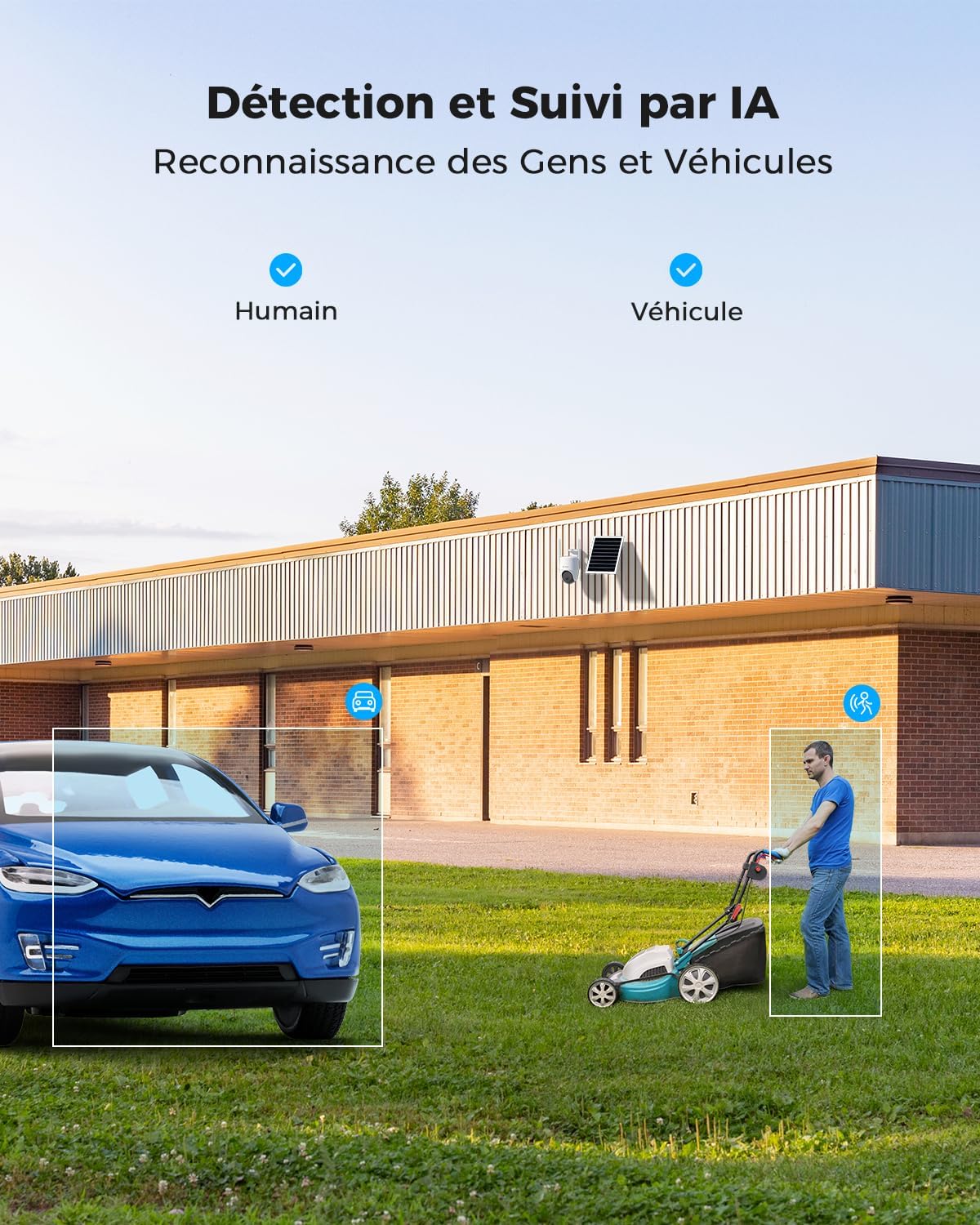 24/7 Enregistrement AOV 4G LTE Camera Surveillance Exterieur sans Fil avec Batterie 15000mAh Panneau Solaire 8W