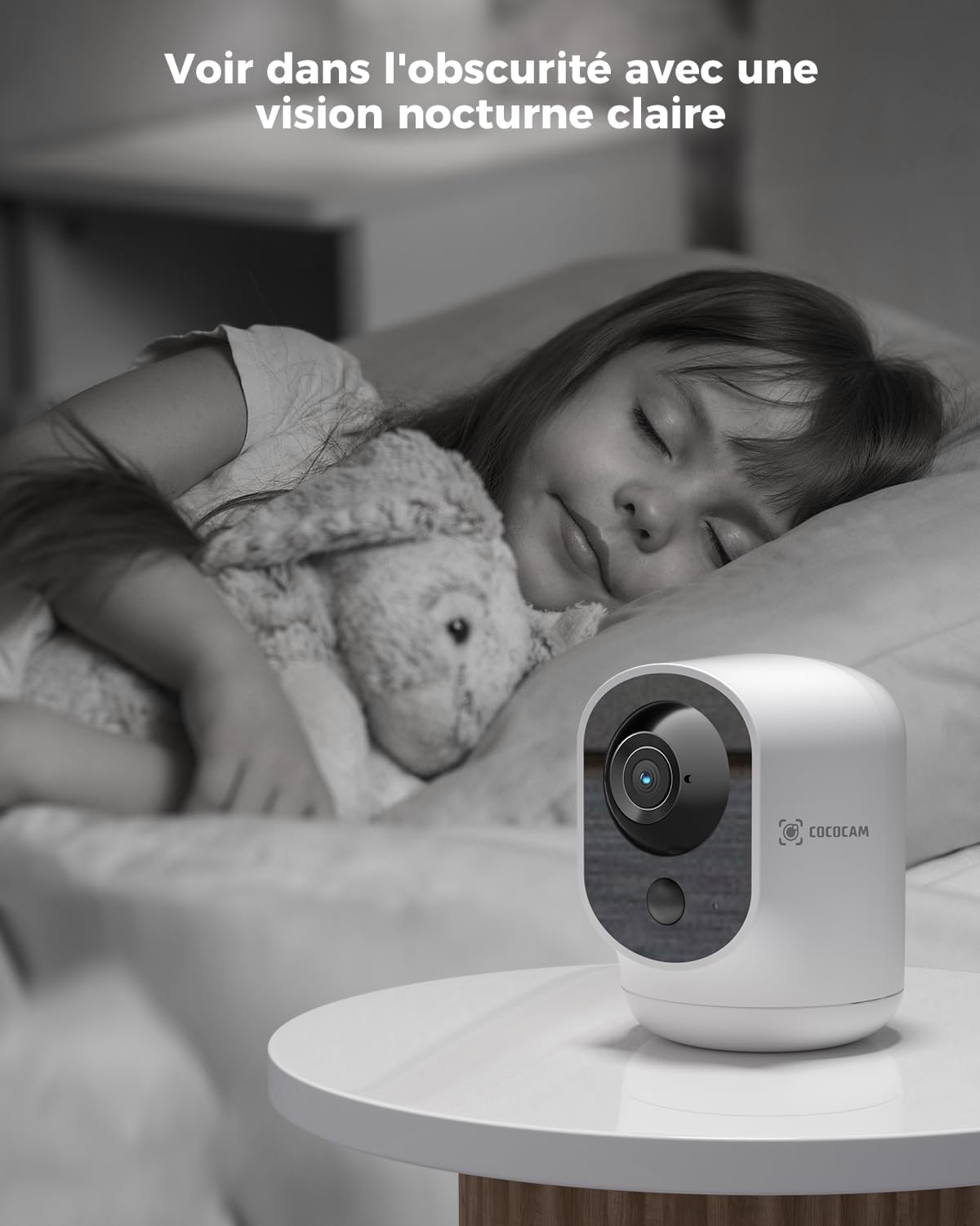 2K Camera Surveillance WiFi Interieur sans Fil Pan/Tilt à Batterie 5200mAh Reconnaissance IA Détection Humaine PIR