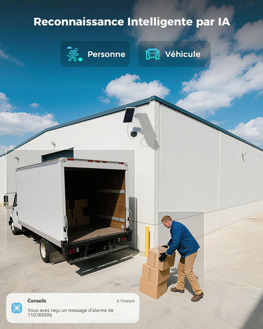 COCOCAM 24/7 Enregistrement AOV 4G Camera Surveillance Exterieur sans Fil, 30m Vision Nocturne, 10000mAh Batterie & 8W Panneau Solaire, Suivi Auto & IA Détection, 2K PTZ, Carte eSIM Incluse (No WiFi)