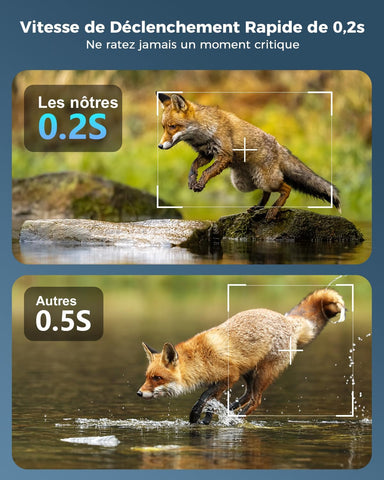 COCOCAM 24/7 AOV 4G Camera Surveillance Exterieur Sans Fil, Camera Chasse Avec Animaux Détection, 30m 2K Vision Nocturne, IA Détection, 15000mAh Batterie & 8W Panneau Solaire, eSIM Incluse (Sans WIFI)