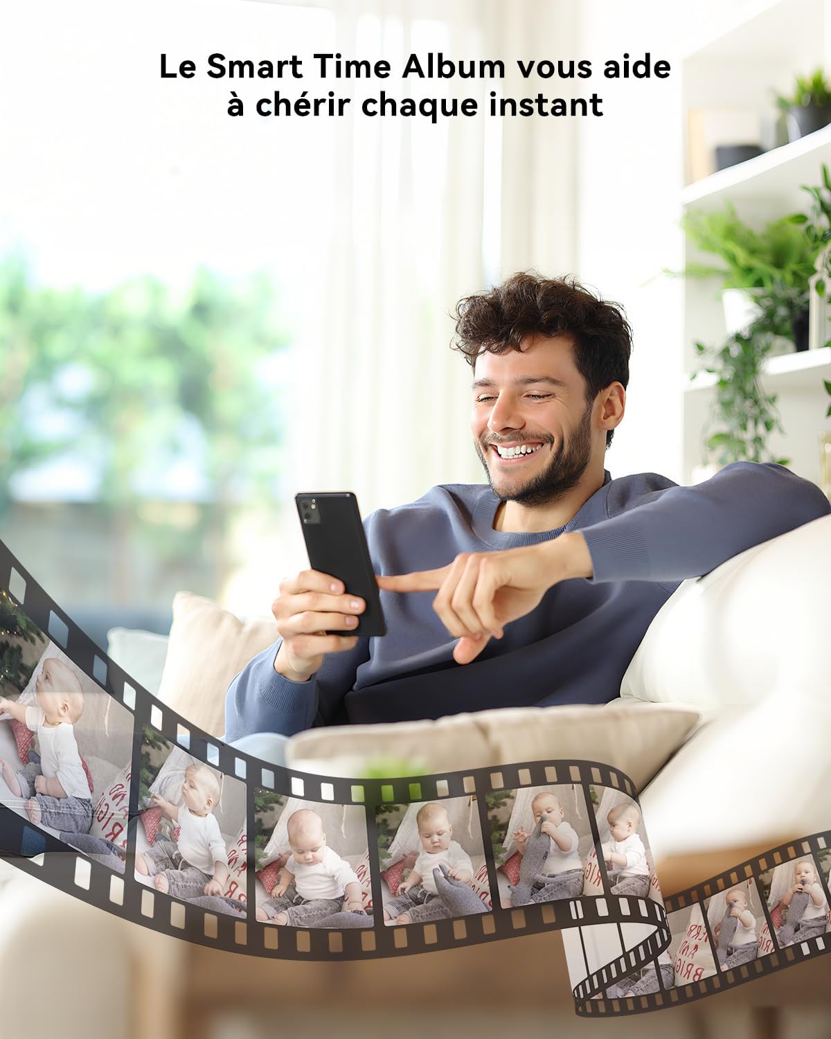 COCOCAM 2K 4MP IA Babyphone Camera avec 5'' Écran, 2,4G/5GHZ WiFi Camera Bebe, Détection Visage Couvert, Album Intelligent, Détection IA, Suivi Auto, Détection Pleurs, Encryptage, Vision Nocturne IR