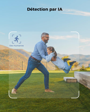 COCOCAM 24/7 Enregistrement AOV Camera Surveillance WiFi Exterieure sans Fil, Batterie 10000mAh Panneau Solaire 8W, 2K PTZ, Détection IA, Suivi par l'IA, Vision Nocturne 30 Mètres