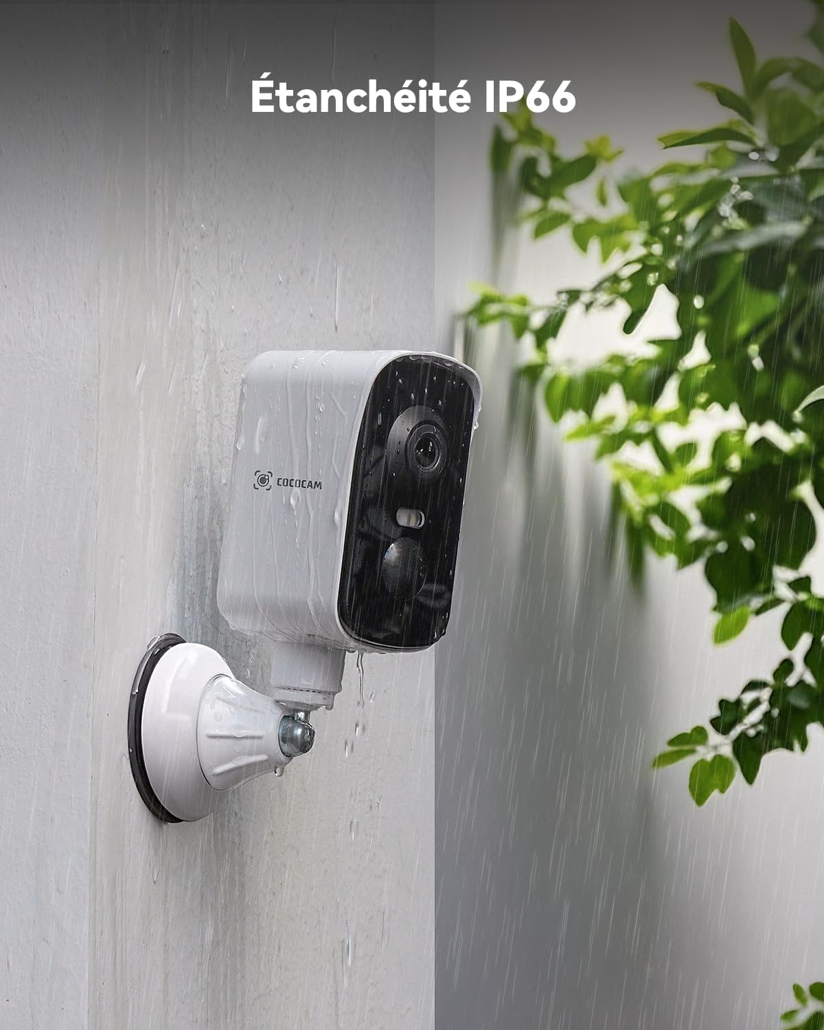 COCOCAM Portable Magnétique 4G Camera Surveillance sans Fil, 2K Caméra Interieur/Exterieur pour RV/Camping/Voyage, Pan 300°, Batterie 10000mAh, Détection Humaine PIR&AI (sans WiFi)