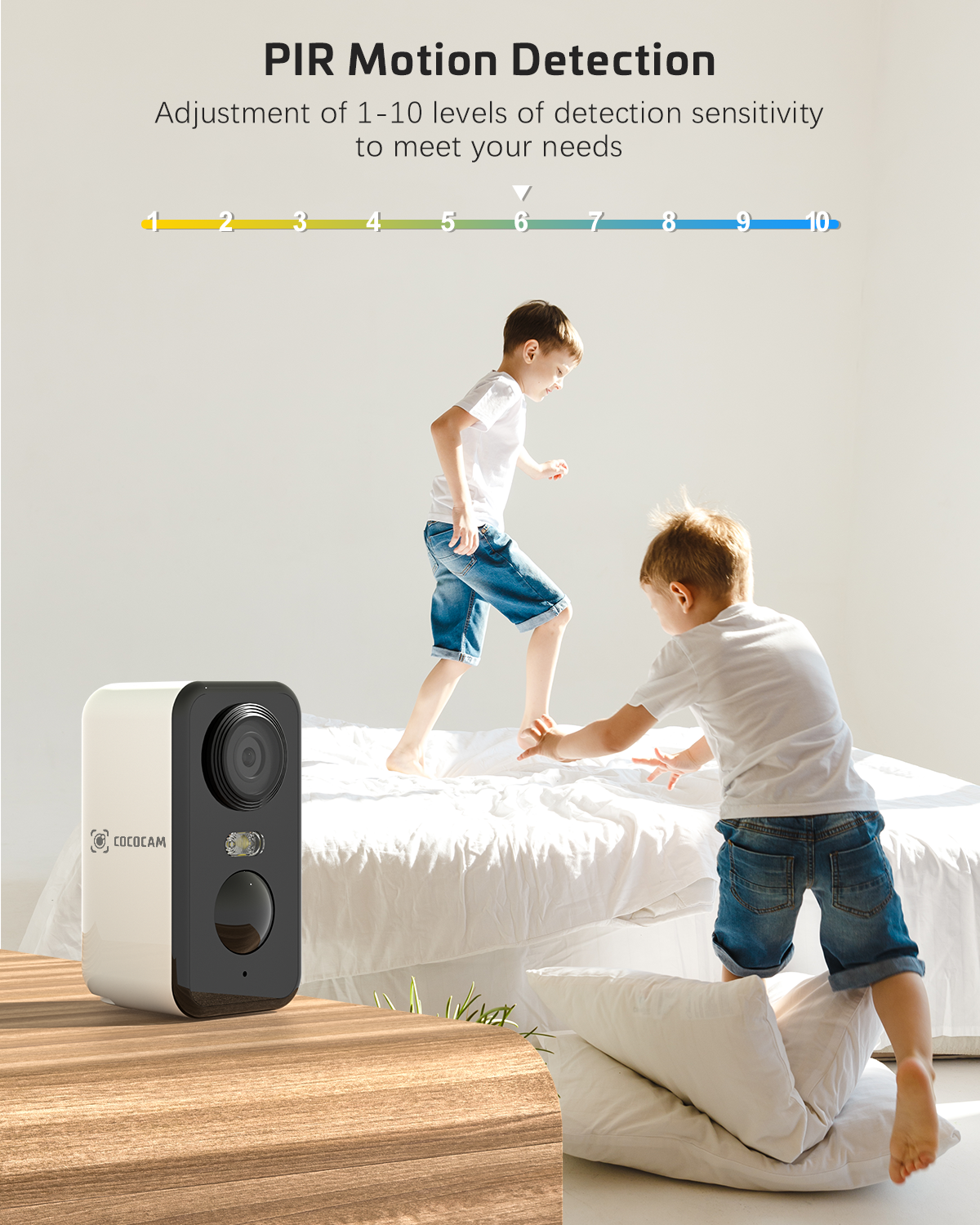 2K Camera Surveillance WiFi Exterieure sans Fil Batterie avec AI PIR Détection Compatible Alexa